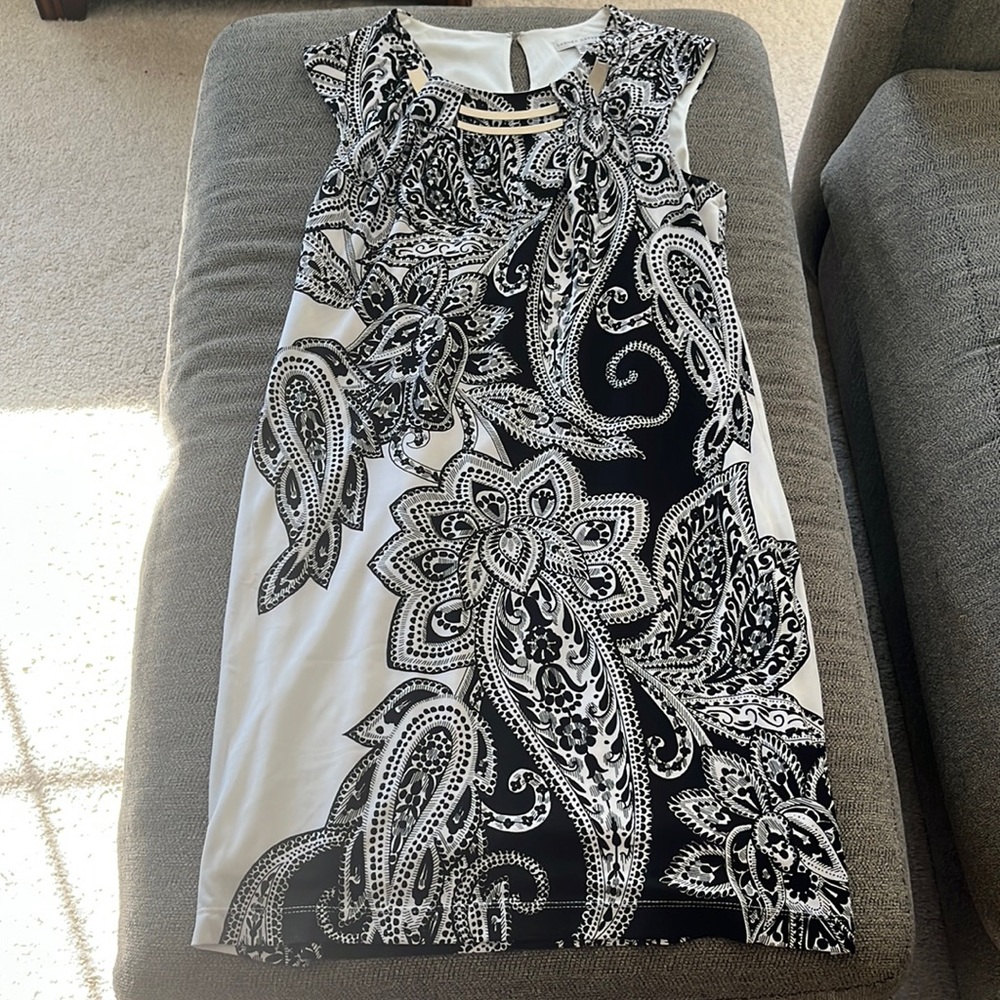 Size 12 Sandra Darren black and white dress